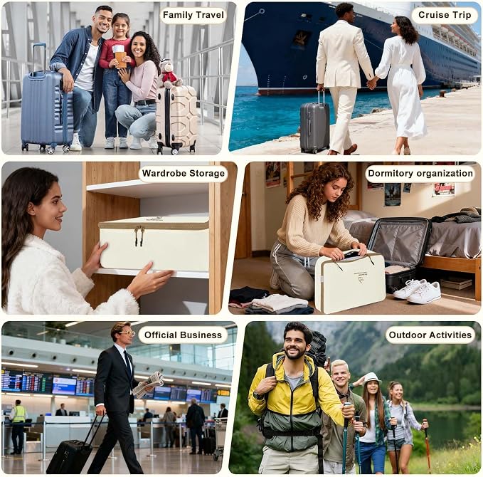 5 Set Packing Cubes for Travel, Various Sizes Luggage Organizer Bags with Double Zipper, Durable Space Saver Bags Travel Essentials (5 Set, Beige) - Image 8