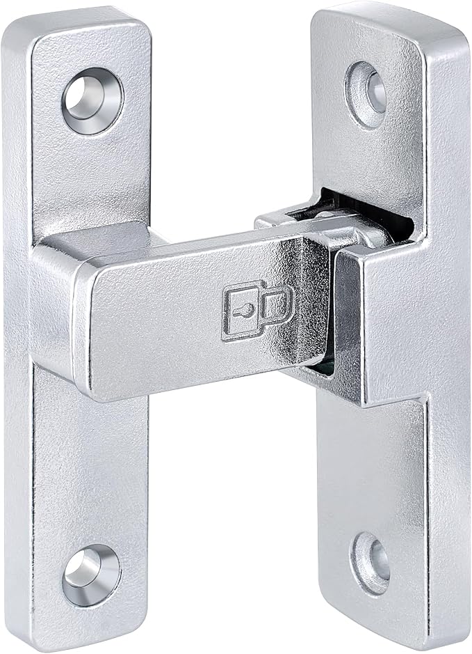2 Packs Silvery 90 Degree Barn Door Lock ，Right Angle Door Lock Latch | Zinc Alloy Flip Gate Latches,for bedroom,garage,balcony,barn,sliding door,bathroom,window,cabinet,drawer,pet enclosures - Image 5