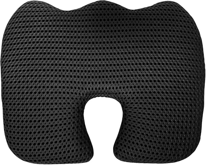 Gooo&Ma Air Fiber Seat Cushion, U-Shape Tailbone Comfort, Black | Breathable cooling, ergonomic design, for office chair/car/gaming, washable, non-slip base, 19.7"x15.7"x1.6" - Image 7