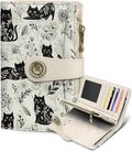 Black Cat Wallet Women RFID, Passport Holder, Credit Card Holder | 6.7" x 4.4" x 1.3" Bifold, Travel billfold, Zipper Pocket, PU Leather, Clutch, Purse, ID Window, Pen Holder, Gift Ladies Girl by Mavellin