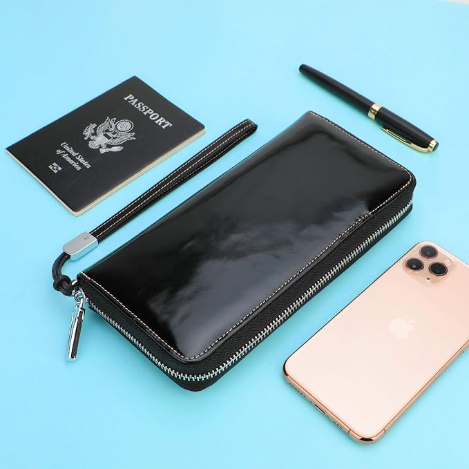 Small Compact Women Wallet RFID Blocking Genuine Leather Bifold Purse with ID Windows - Image 6