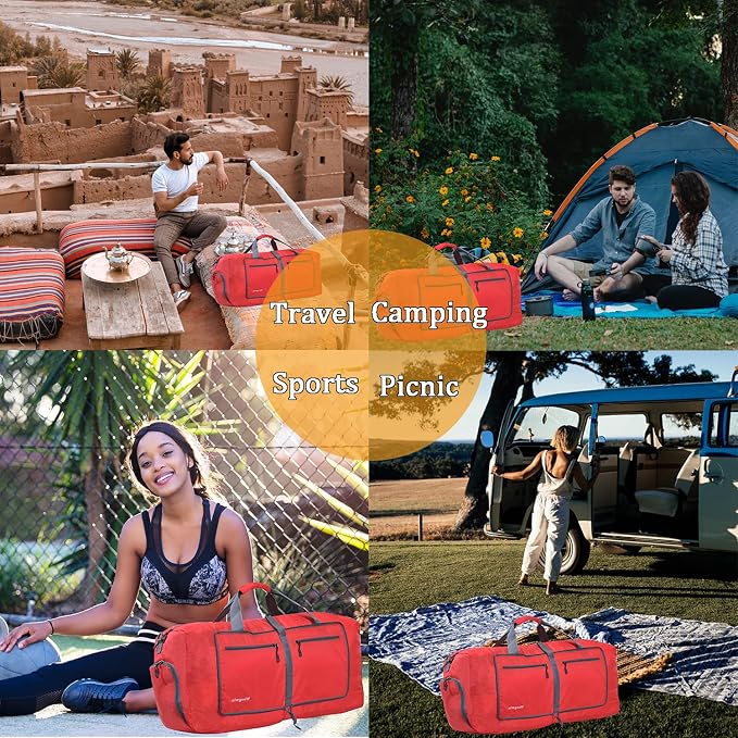 Woogwin Travel Duffel Bag Large Foldable Waterproof Overnight Bag for Beach Swim Bags Pool Sports Gym - Image 7