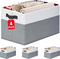 4 Pack Large Closet Storage Baskets Bins for Shelves | Fabric Closet Organizers and Storage with Handles Home Organization | Decorative Collapsible Baskets for Organizing Clothes Toy Nursery 14"x10" by Criusia