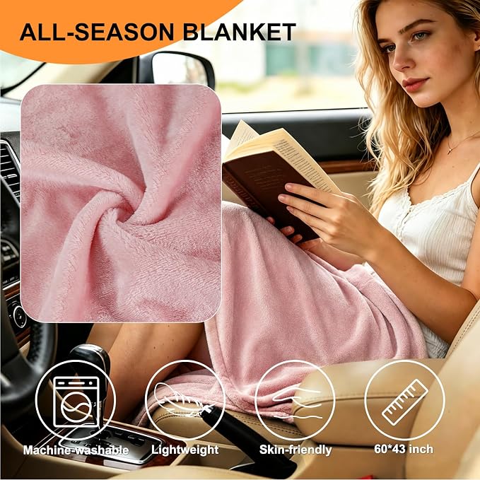 Travel Pillow and Blanket Set for Airplane, Hooded Memory Foam Neck Pillow | Soft blanket, privacy hood, earplugs, carry bag and memory foam neck support for airplane travel, long flights and road trips - Image 3