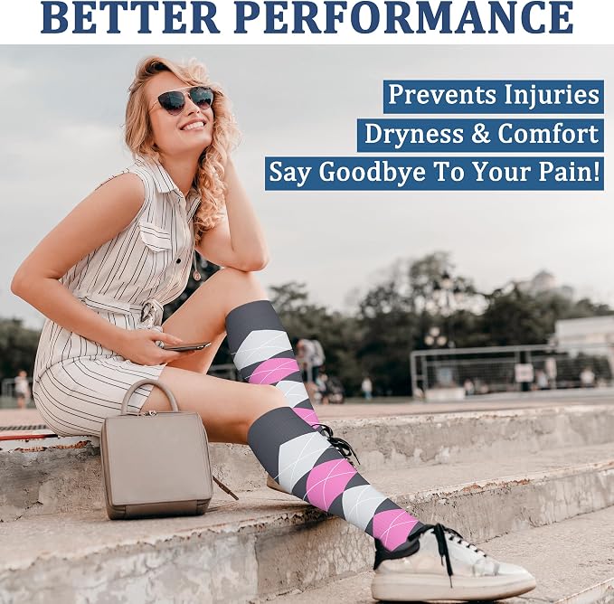 FEYHAY Copper Compression Socks (3 Pairs) 15-20 mmHg Circulation is Best Athletic & Daily for Men & Women, Running, Climbing - Image 3