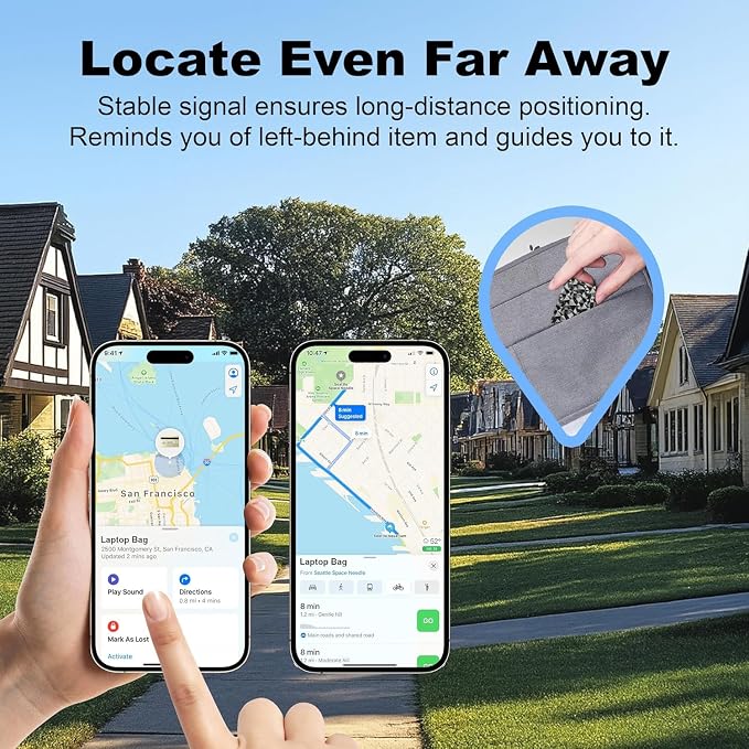 Wallet Tracker Card for Apple Find My (iOS Only), Ultra-Thin Bluetooth Tracker Smart Card Wallet Finder, IP68 Waterproof Slim Item Locator for Wallets, Keys, Passport & Luggage Tags (Diamond Black) - Image 4