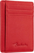 Travelambo Front Pocket Minimalist Leather Slim Wallet RFID Blocking Medium Size by Travelambo