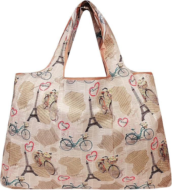 allydrew Large Foldable Tote Nylon Reusable Grocery Bags - Image 3