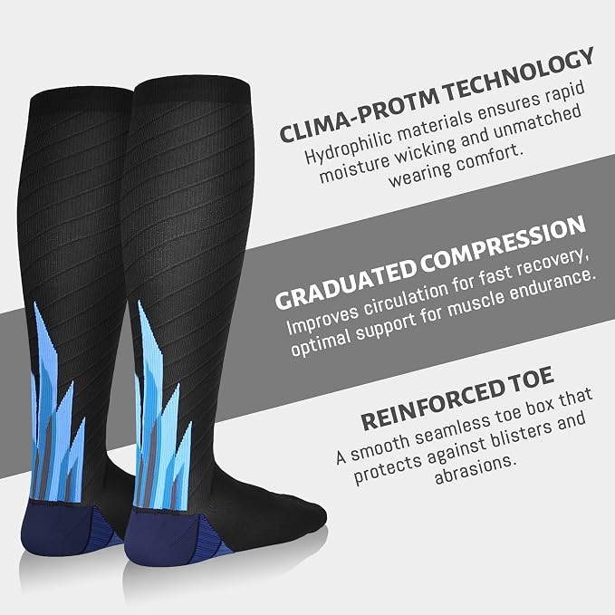 NEWZILL Medical Compression Socks for Women & Men, 20-30 mmHg Knee-High Support for Circulation, All-Day Comfort for Work Travel Running Cycling and Fitness - Image 7