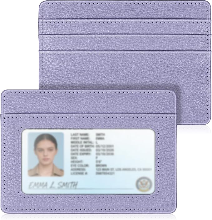 FINTIE Slim Minimalist Front Pocket Wallet RFID Blocking Credit Card Holder | Card Cases with ID Window for Men Women, Lilac Purple by Fintie