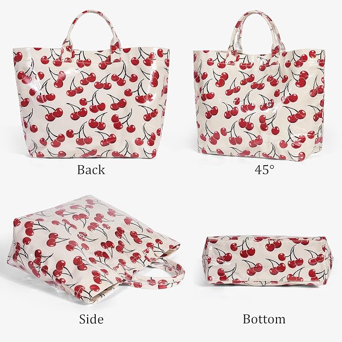 Lushandy PVC Tote Bag for Women Jelly Beach Bag Top Handle Hobo Handbag | Water-Resistant, Wipe Clean, Lightweight - Image 9