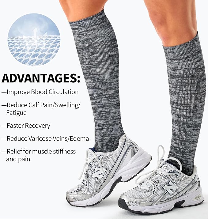 Compression Socks for Women & Men (3 pairs) - Best Support for Nurses, Running, Hiking, Recovery & Flight Socks - Image 6