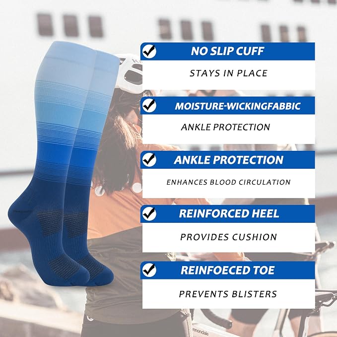 fenglaoda 6 Pairs Compression Socks for Women & Men Knee High Cute Circulation Socks for Nurse Pregnant Travel Athletic - Image 4