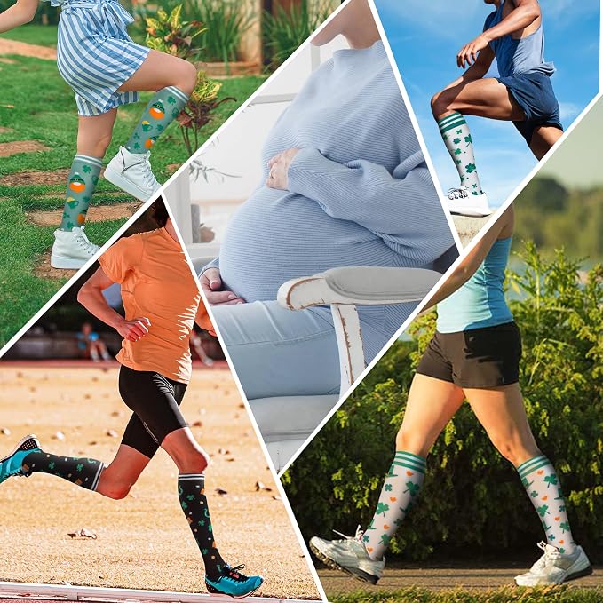 fenglaoda Compression Socks for Women Men Support Circulation 6 Pairs Socks For Nurse, Travel, Flight - Image 4