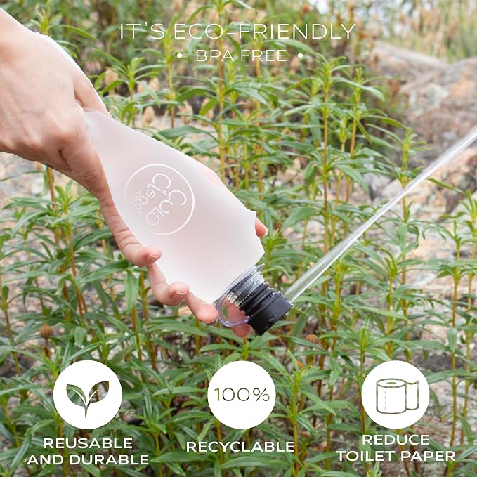 CuloClean Portable Bidet with Flexible Bottle (500ml, 16.9 fl oz) - Ideal for Travel, Hiking, Toilet or Camping. Ultralight (34g, 1.2 oz). Includes CuloClean (Black), Flexible Bottle, and Hanger - Image 5