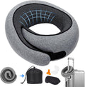Memory Foam Neck Pillow,2026 World Cup Travel Pillow,Neck Pillow Airplane with Eye Mask & Ear Plugs,Memory Foam 360 Degree Support Stowable Pillows for Airplanes Offices and Cars (Dark Grey) by Unknown