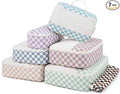 Narwey 7 Set Checkered Packing Cubes for Travel Kids Women, Durable Packing Organizer Bags for Carry on Suitcase Luggage Travel Essentials Accessories (Combined Checkerboard) by Narwey