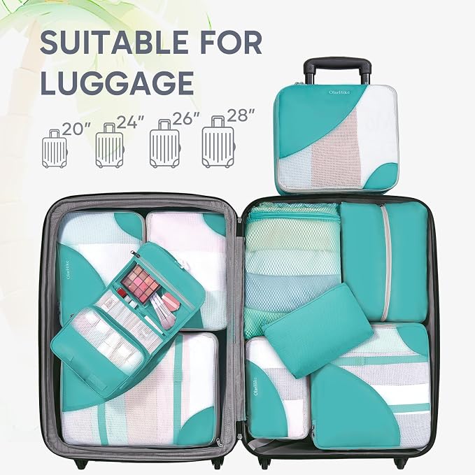 OlarHike 10 Set Packing Cubes for Travel,Gifts for Women Mom,Anti-Tearing Suitcase Organizer,with Over 1000 pcs Mesh Holes,Vacation Essentials & Accessories for Cruise Ship - Image 7