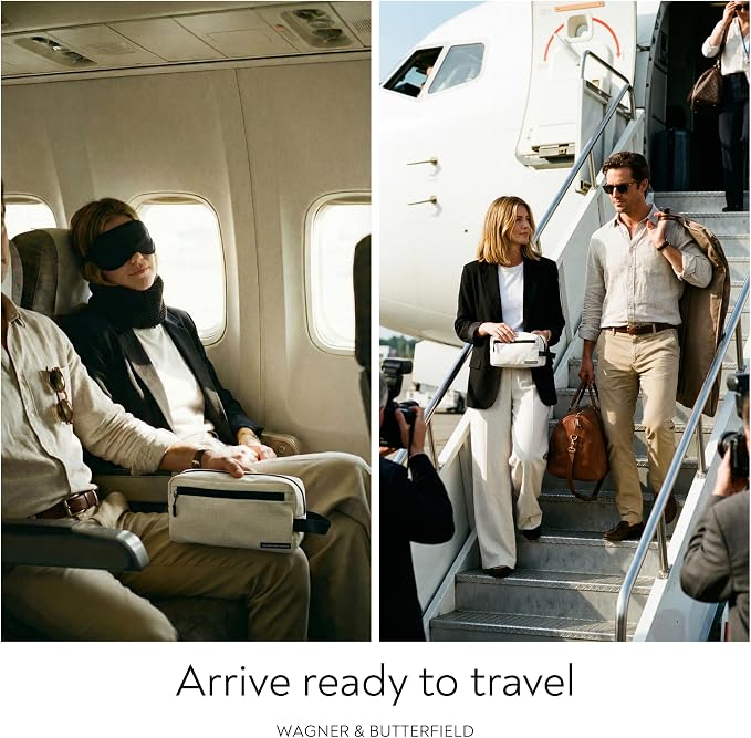 Slim Travel Neck Pillow for Long Flights, 360° Memory Foam Support Travel Neck Pillow with Premium Airplane Comfort Essentials 5pc Set, Best for Sleeping on Airplanes, Cars, Trains | Compact Bag - Image 3