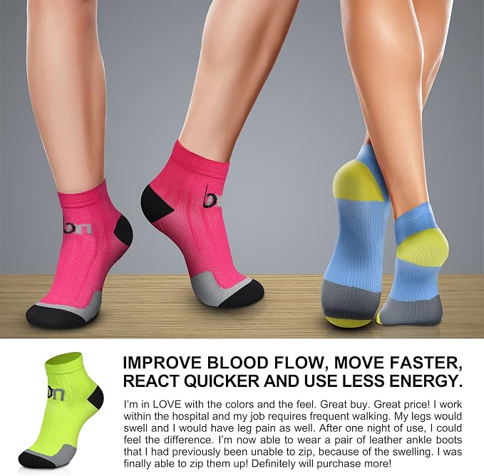 CHARMKING Compression Socks for Women & Men Circulation 15-20 mmHg is Best for Athletic Running Cycling Nurse Daily Wear - Image 2