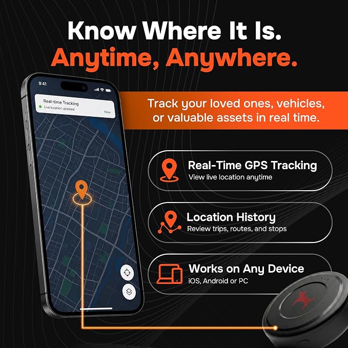 GPS Tracker for Vehicles, No Monthly Fee, No Subscription | Up to 1-Month Battery, Real-Time Location, Speeding Monitoring, Route History, Geofence - Image 4