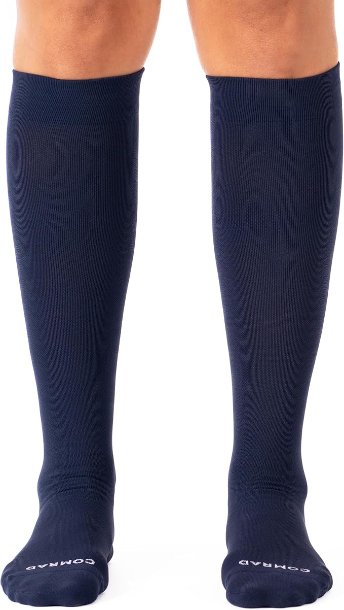 Nylon Knee High Socks - 15-20mmHg Graduated Compression Socks - Soft & Breathable Support Unisex Socks by Comrad