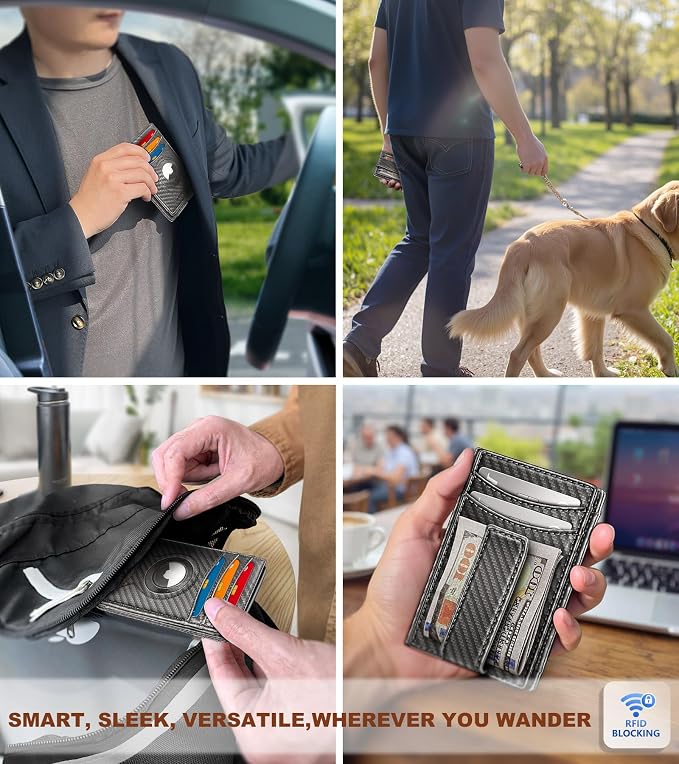 BULLIANT Magnetic Slim Leather Airtag Wallet Money Clip For Men 12Cards | RFID Blocking | Easy Access | Gift Boxed | Pocket Fit - Image 6
