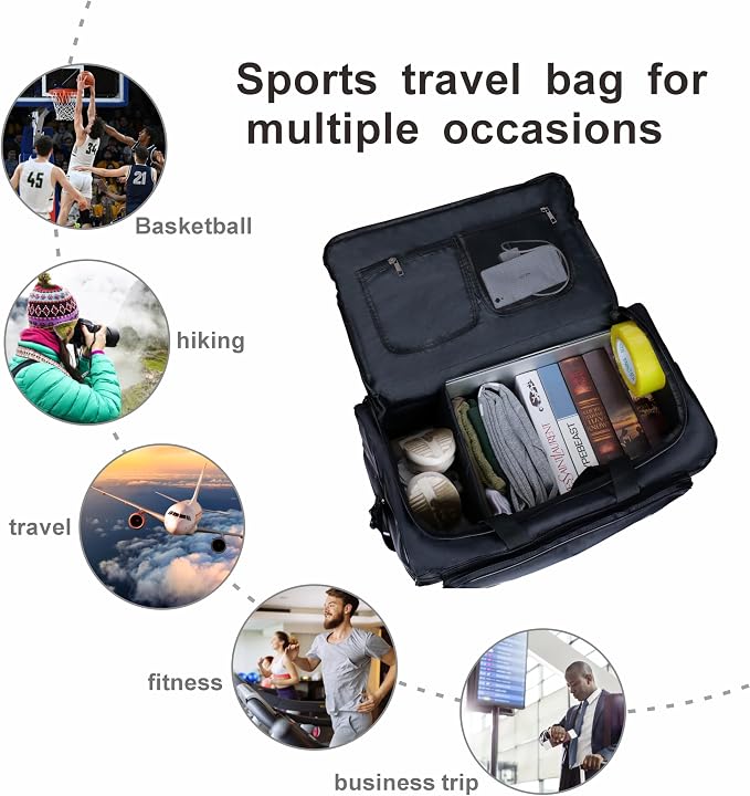 Shoe Bags for Travel Sneaker Travel Bag Shoes Duffel Bags Waterproof Gym Sports Luggage Sneakerhead Bag for Men with 3 Adjustable Dividers fit 4 Pairs Heavy Duty Travel Accessories(black) - Image 4