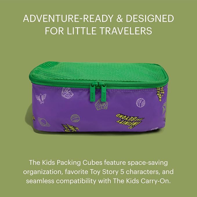 Away Toy Story 5 Kids Packing Cubes Set of 3, Travel Organizers | Medium & Wide Packing Cubes, Water-Repellent Nylon with Mesh Tops, Space-Saving for Kids Carry-On, Buzz Lightyear Purple - Image 2