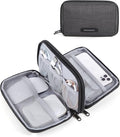 BAGSMART Electronics Travel Organizer for Cords, Zipper Pouch, Black | Travel Essentials, Tech Organizer Pouch, Cord organizer bag for Cables, Compact Travel Accessories by BAGSMART