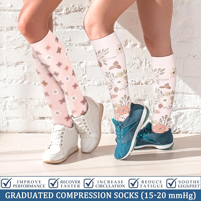 FEYHAY Copper Compression Socks (3 Pairs) 15-20 mmHg Circulation is Best Athletic & Daily for Men & Women, Running, Climbing - Image 2