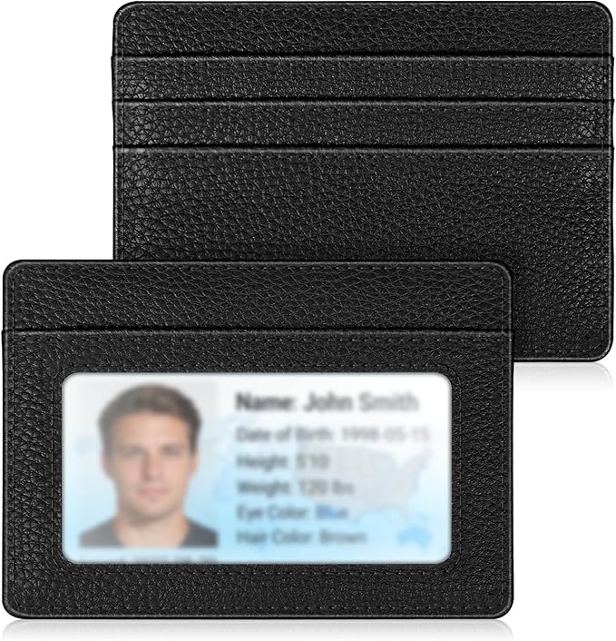 FINTIE Slim Minimalist Front Pocket Wallet RFID Blocking Credit Card Holder | Card Cases with ID Window for Men Women, Black by Fintie
