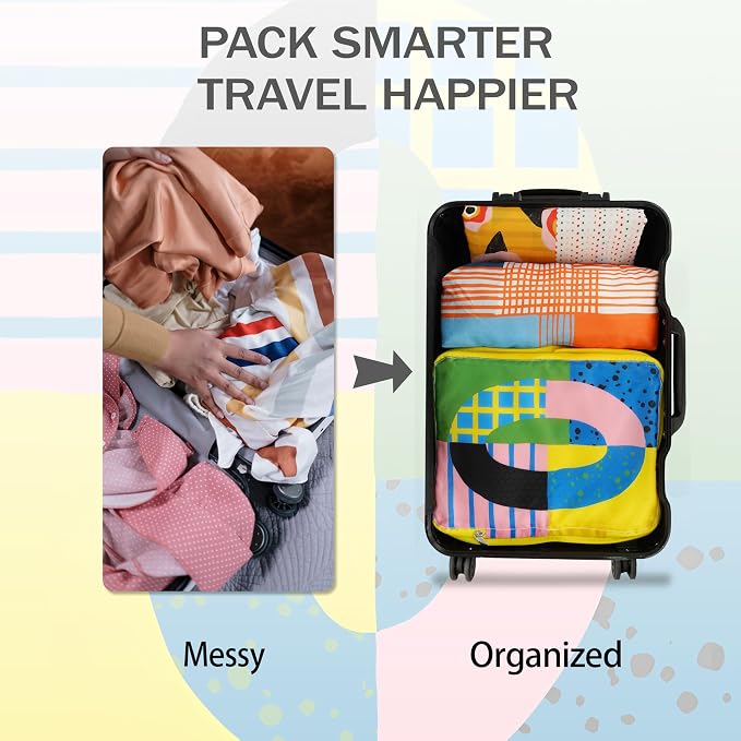 4 Pcs Compression Packing Cubes for Travel, Waterproof Luggage Organizer Washable Storage Bags Set - Packaging Cubes for Backpack Travel and Carry-Ons - Image 6