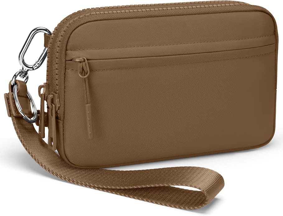 FODOKO Wristlet wallets for Women RFID crossbody bags with 4 Zippers | Checkered quilted nylon with credit card slots, cell phone organizer, and coin purse for travel and everyday carry by FODOKO