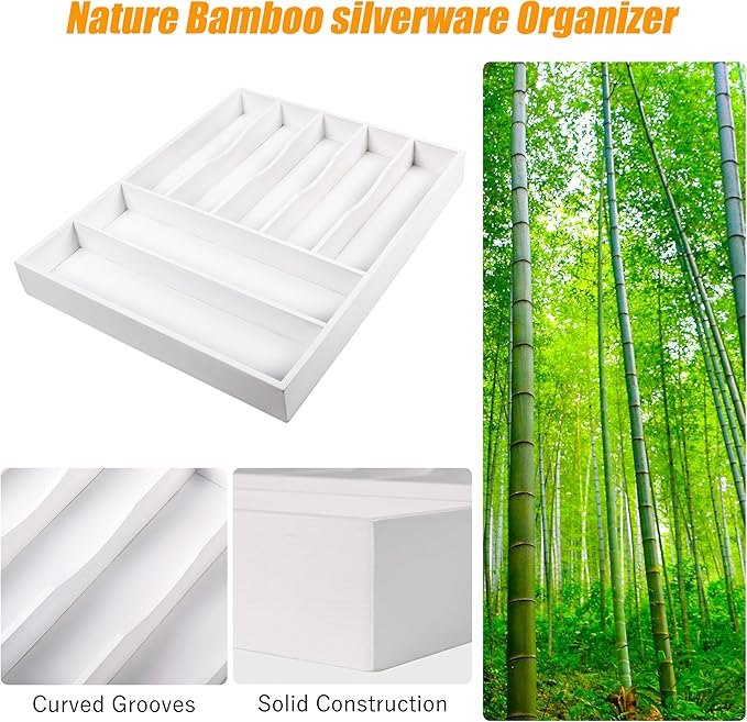 Kitchen Silverware Drawer Organizer and Storage Deep Cookware Utensil Cutlery Rack Office Drawer Organizer Tray Amazon Basics Kitchen Home Gadgets Rv Storage Solutions Wedding Registry Must Haves 2025 - Image 2