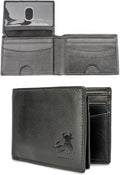 BULL GUARD Expedition Series Bifold Leather Wallet for Men RFID Blocking, Top Grain Cowhide, Flip-Up ID Window, Compact & Durable Everyday Carry Wallet for Travel, Work & Outdoors, Ready to Gift by BullGuard