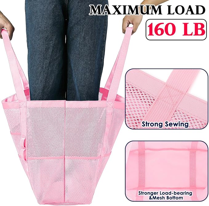 Fammart Mesh Beach Bag for Women, Large Beach Toy Pool Bag with Zipper Pocket, SandProof Cruise Essentials 2026 Family Travel - Image 7