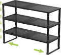 Jojocross Expandable Adjustable Stackable Kitchen Organizer, Spice Rack,Metal Pantry Storage Shelves Racks,Counter Shelf for Cabinets, Countertop, Cupboard (3 Packs/Medium/Black) by JOJOCROSSHIGHQUALITYLIFE