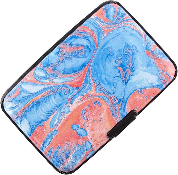 RFID Blocking Credit Card Holder for Men Women - Stylish Travel Wallet - Best protection for Bank Debit, ID, ATM, Cards against Scanning Criminals (Water streaks) - Image 4