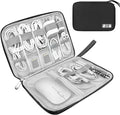 Lcsmaokin Electronics Organizer Travel Case,Electronic Accessories Storage Bag,Portable Waterproof Cable Organizer Bag,Travel Cord Organizer Bag for Small Charging Cord Storage,Cables,SD Card (Black) by Lcsmaokin