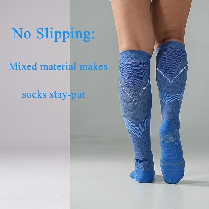 4 Pairs Compression Socks For Women and Men 20-30mmHg Graduated Compression Circulation Support Socks For Travel - Image 4