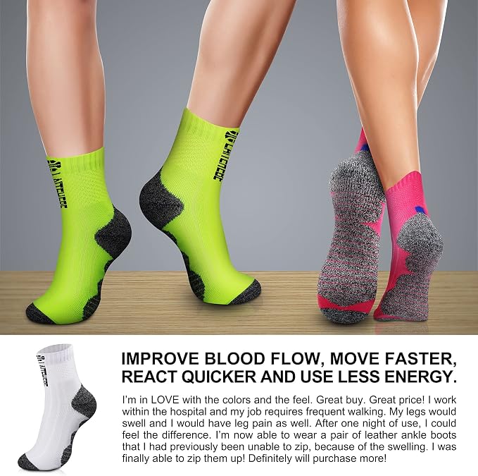 CHARMKING Compression Socks for Women & Men Circulation 15-20 mmHg is Best for Athletic Running Cycling Nurse Daily Wear - Image 2