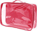 Large Clear Travel Packing Cube/See-Through PVC Organizer for Suitcase/Multipurpose Pouch w/Handle/Dress Shirts, Pants, Cashmere, Sweaters & Seasonal Linen Storage Protection (Burgundy) by EzPacking