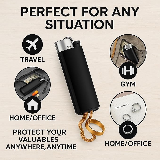 IN SELECT Lighter Diversion Safe Stash, Hidden Storage Compartment Secret Compartment Container for Jewelry, Travel, Camping, and Everyday Carry (No spark, No flame) One piece in Black - Image 4