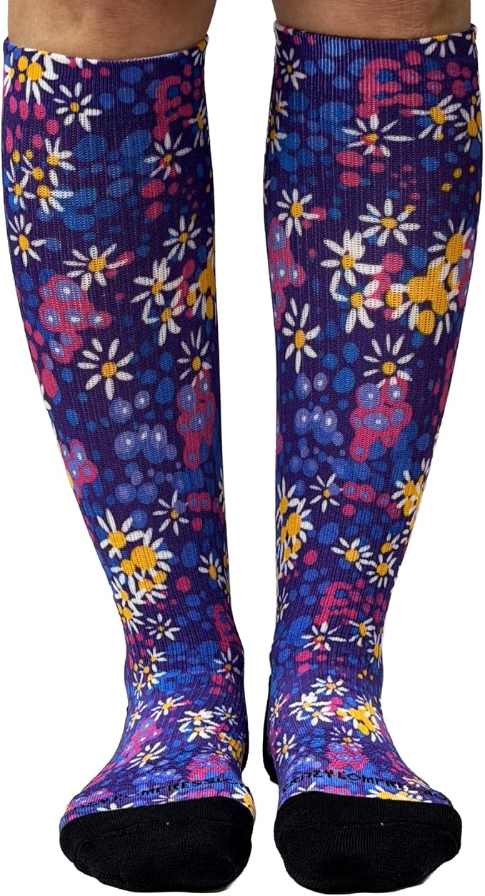 Crazy Compression Socks, Comfortable Support Socks for Recovery, Travel, Hiking, and Long-Hour Comfort w/Fun Designs by CrazyCompression