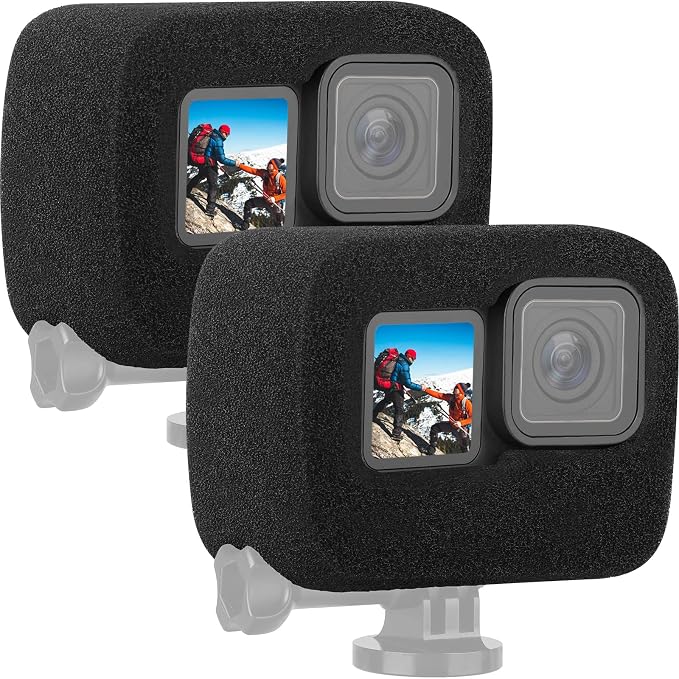 2Pack Windslayer Cover Compatible with Gopro Hero 10 Hero 9 Hero 11 Windscreen Wind Muff Foam Housing Frame Case for Noise Reduction,Sponge Video Muffler Windproof Case Accessories for Audio Recording by ChromLives