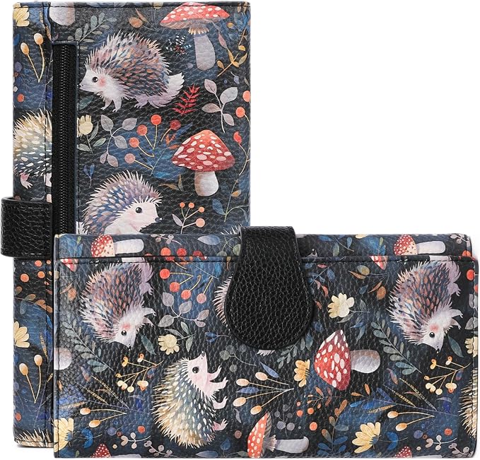 GOIACII Women's Wallet RFID Blocking Large Capacity Card Holder Ladies Phone Clutch Travel Long Purse Hedgehog Print by GOIACII