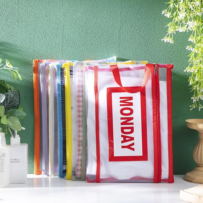 14 Pack Packing Cubes for Travel Days of Week Packing Cubes with Label Clear Zippered Storage Bag for Summer Camp Essential - Image 3