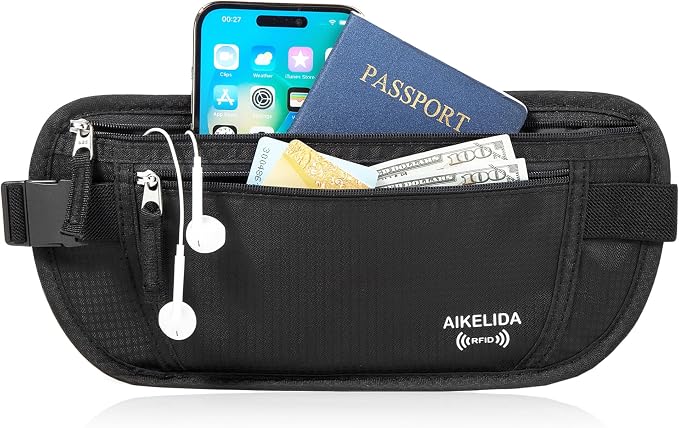 Travel Money Belt - Slim Passport Holder Travel Wallet with RFID Blocking Travel Pouch Undercover Fanny Pack for Women Men - Image 2
