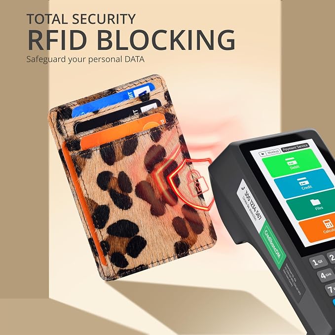 Oak Leathers Slim Card Holder Leather Wallet - RFID Blocking Men Women - Image 5